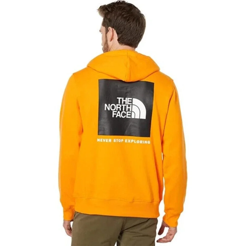 The North Face Men's Box NSE Pullover Hoodie Sweatshirt Cone Orange Size Small S